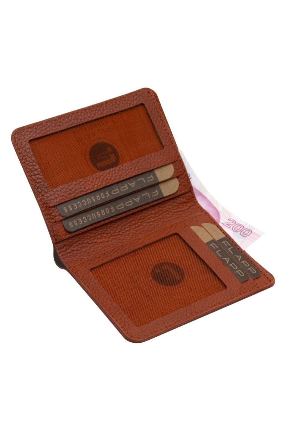 Flapp Hakiki Deri Flotur Taba Rfıd Korumalı Cüzdan Kartlık