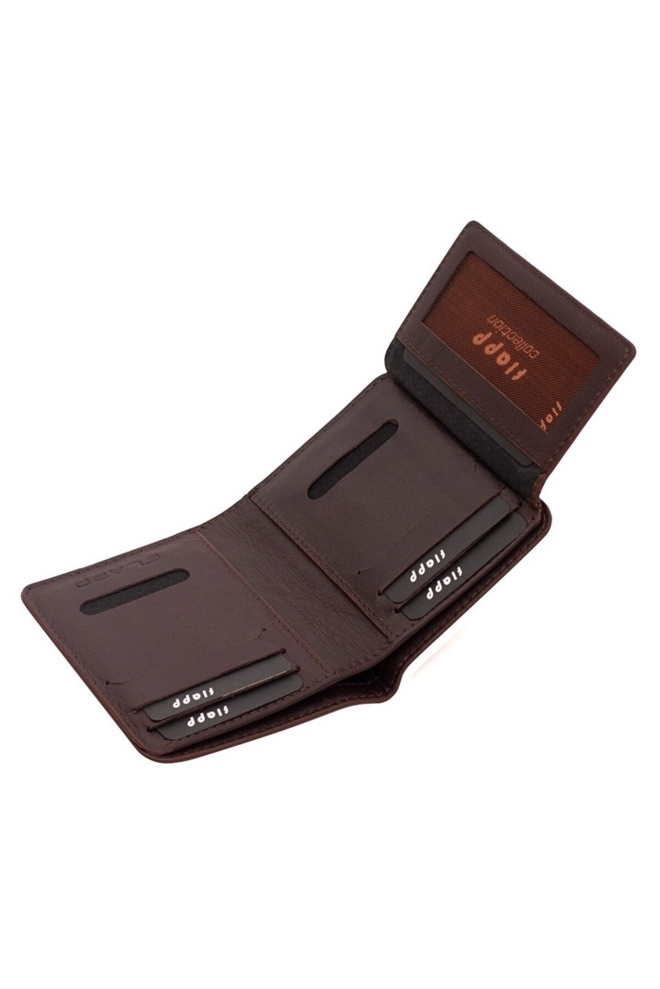 Flapp Hakiki Deri Kahverengi Dikey Cüzdan