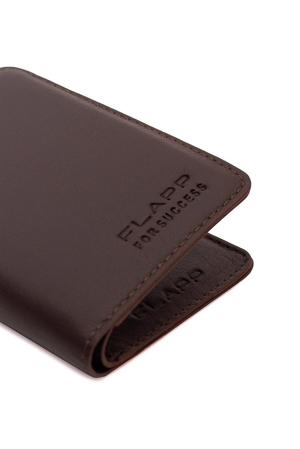 Flapp Hakiki Deri Kahverengi Dikey Cüzdan