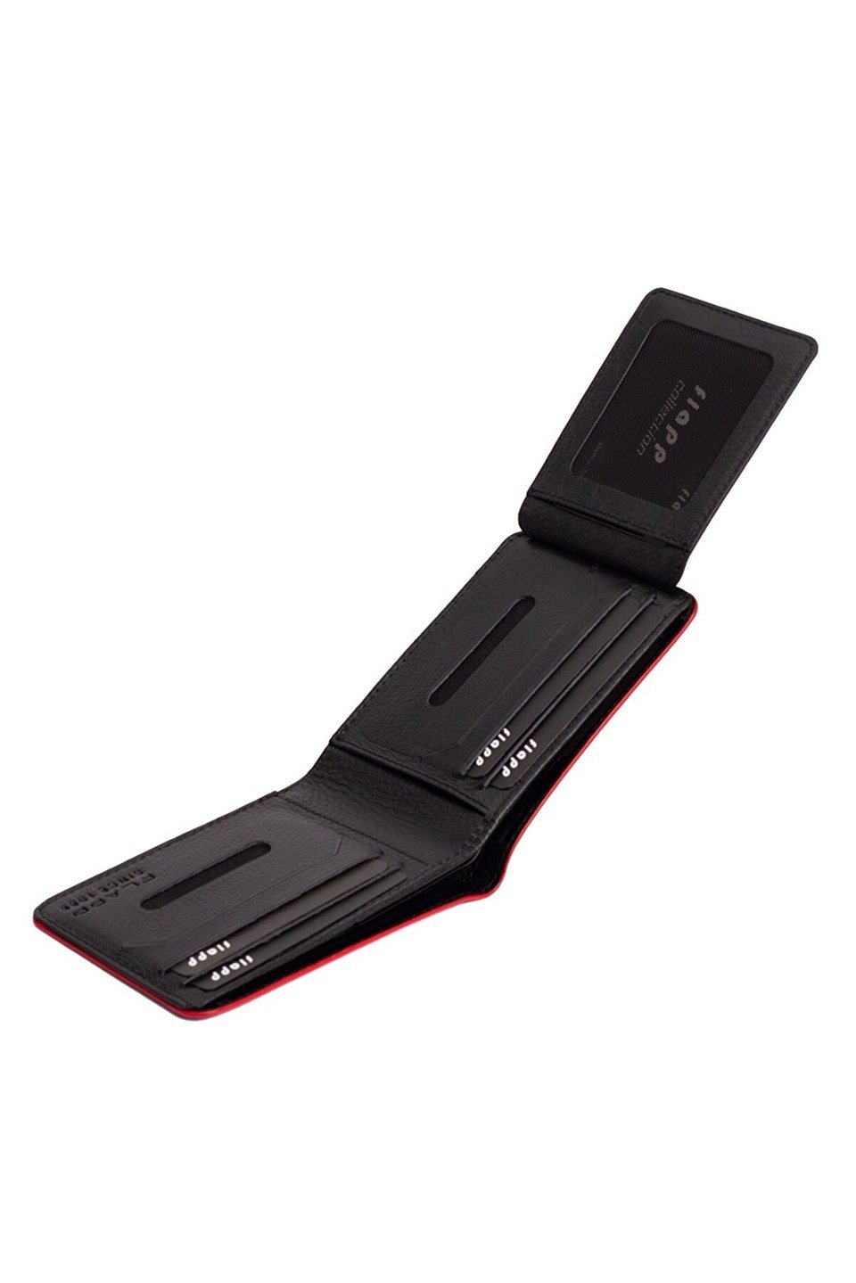 Flapp Hakiki Deri Kırmızı Kenar Boyalı Spor Cüzdan