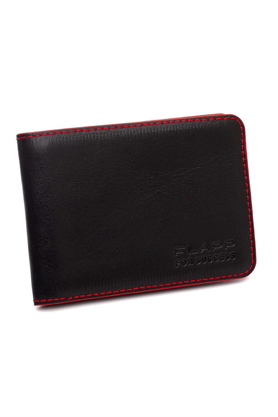 Flapp Hakiki Deri Kırmızı Kenar Boyalı Spor Cüzdan