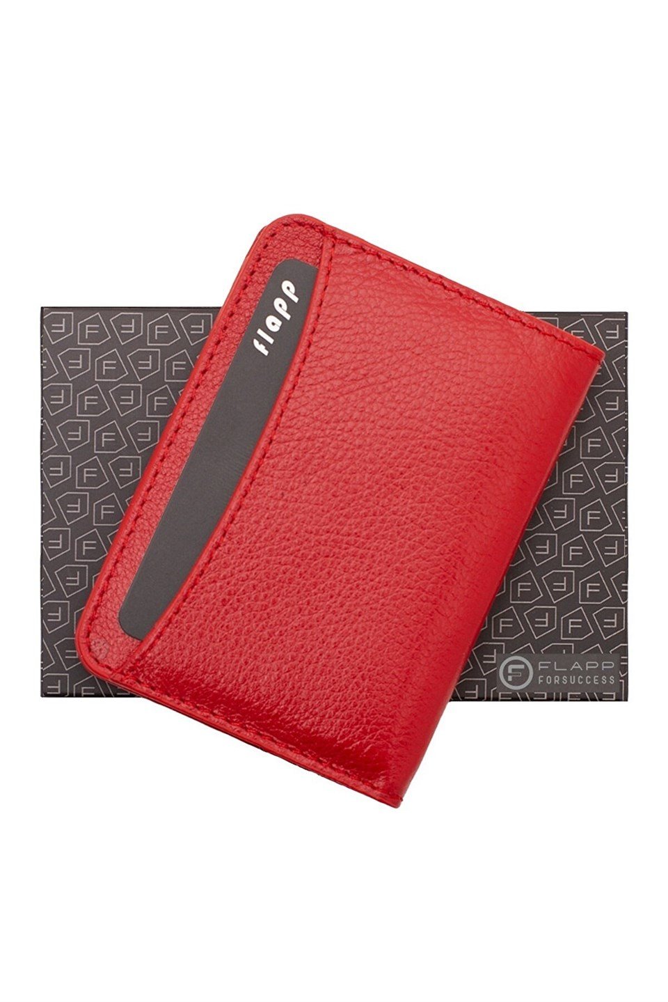 Flapp Hakiki Deri Kırmızı Mini Kartlık