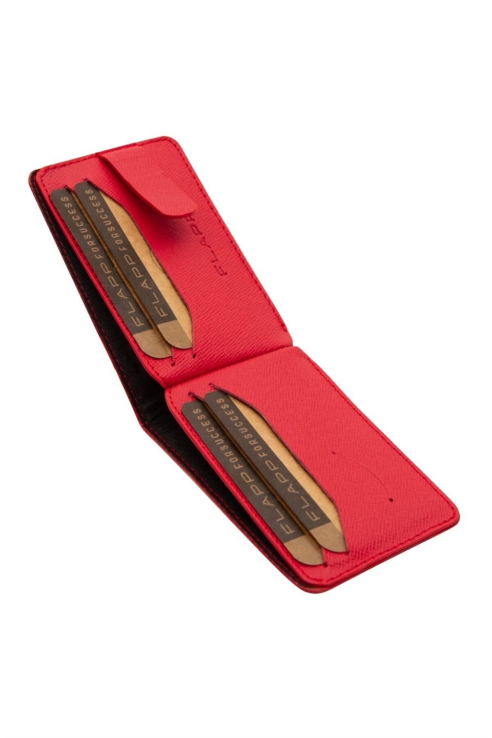 Flapp Hakiki Deri Kırmızı Unisex Cüzdan Kartlık