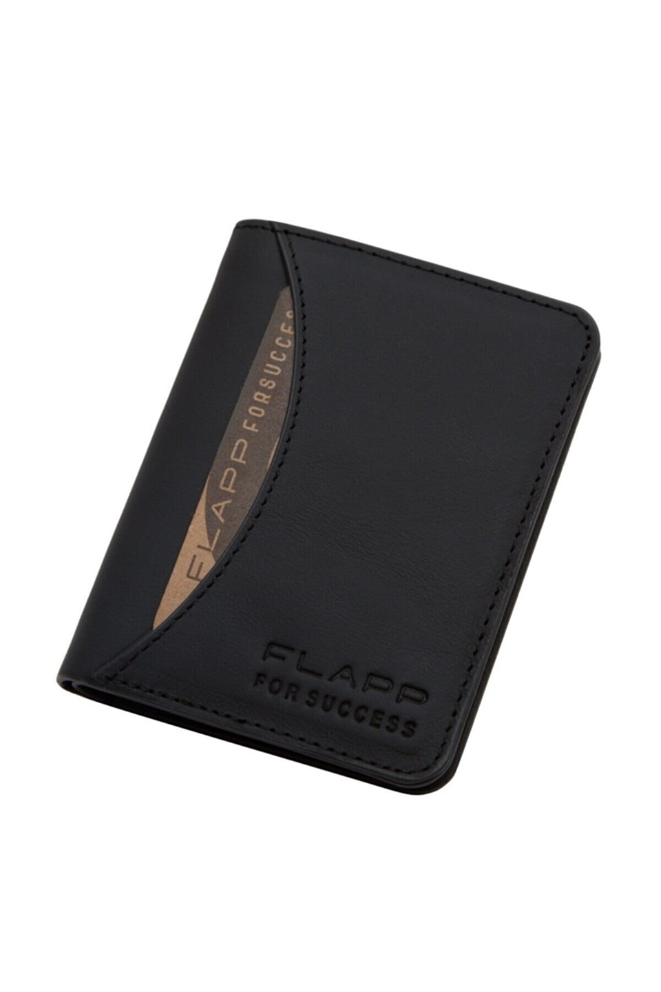 Flapp Hakiki Deri Mat Siyah Rfıd Engelleyici Korumalı Cüzdan Kartlık