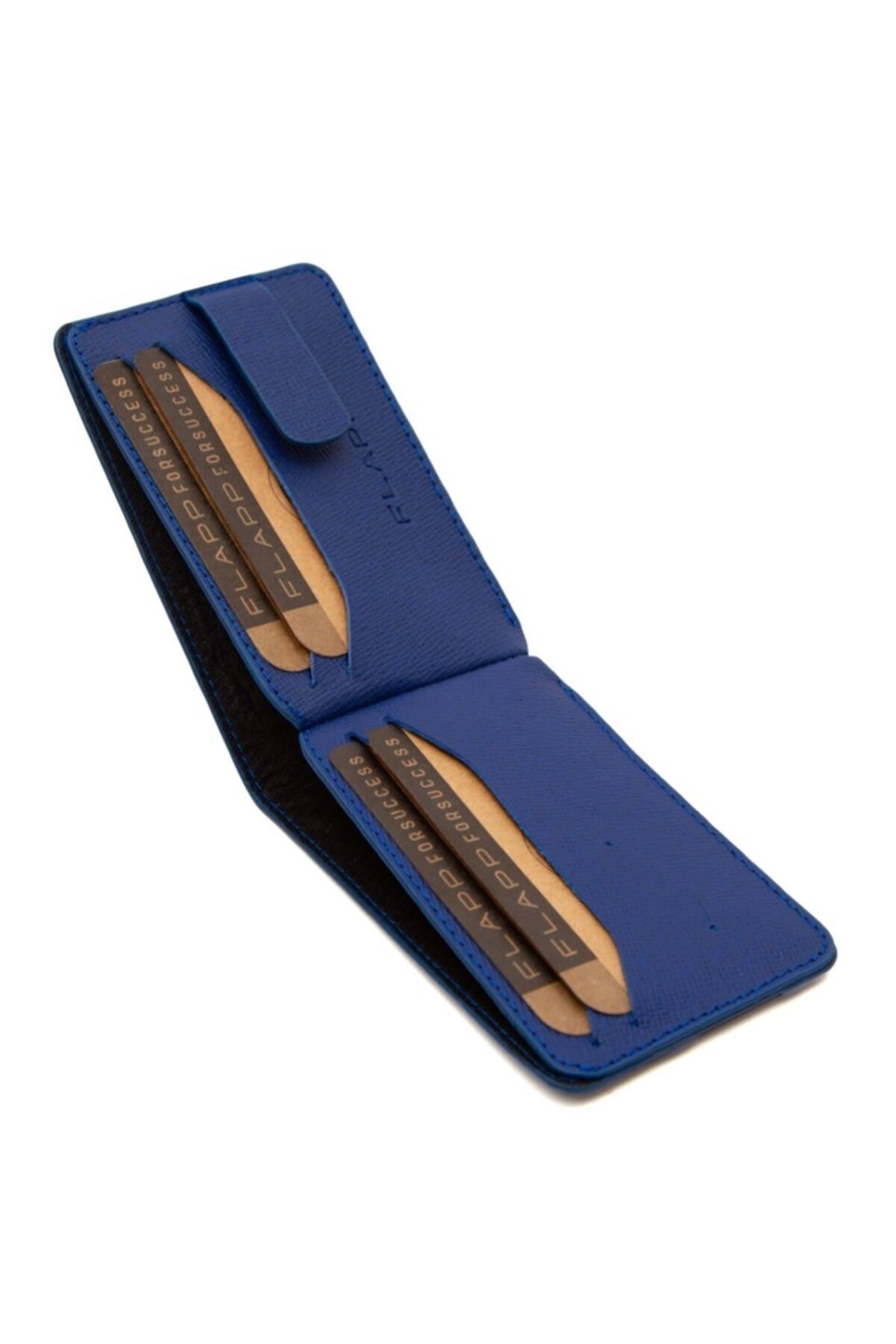 Flapp Hakiki Deri Mavi Unisex Kartlık Cüzdan