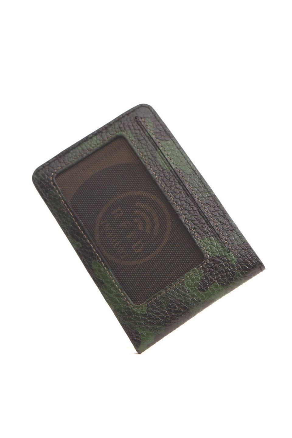 Flapp Hakiki Deri Rfıd Engelleyici Korumalı Kamuflaj Siyah Yeşil Cüzdan Kartlık