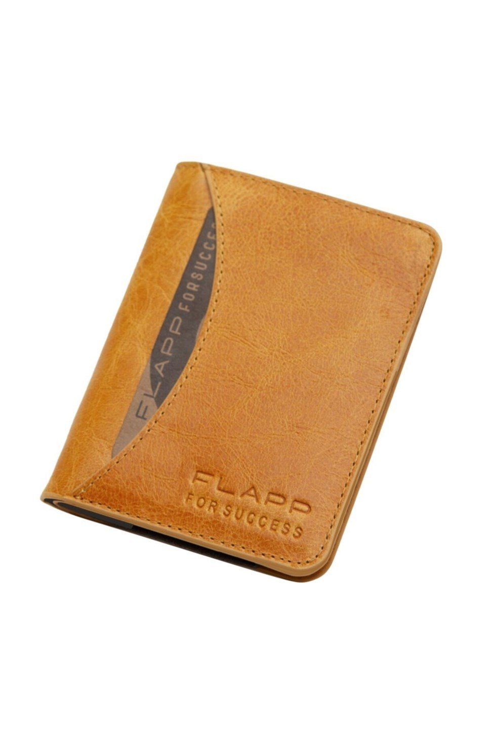 Flapp Hakiki Deri Rfıd Korumalı Sarı Unısex Cüzdan Kartlık