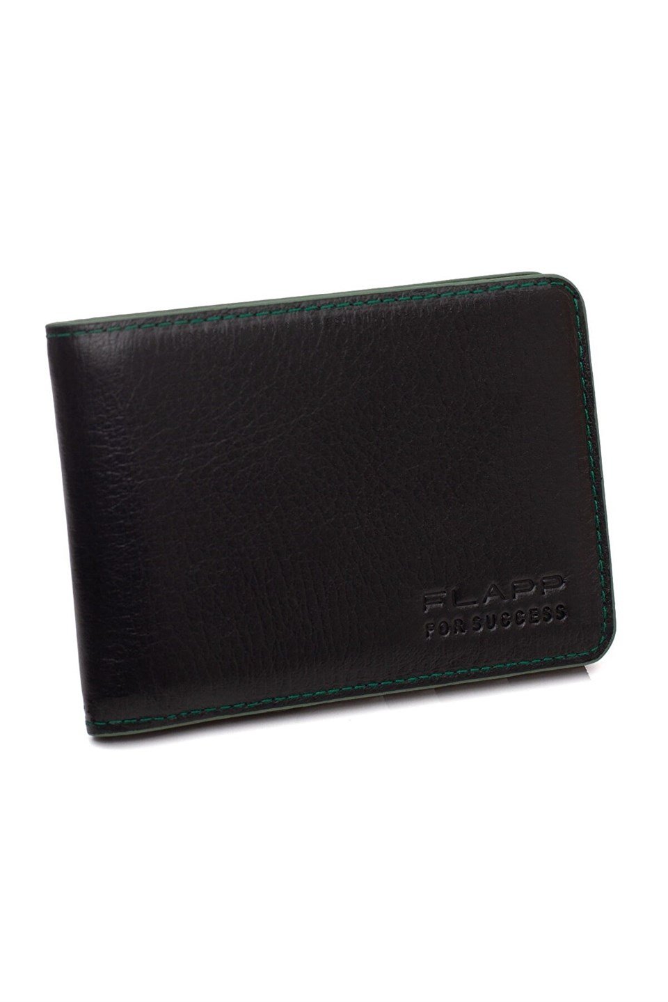 Flapp Hakiki Deri Yeşil Kenar Boyalı Spor Cüzdan