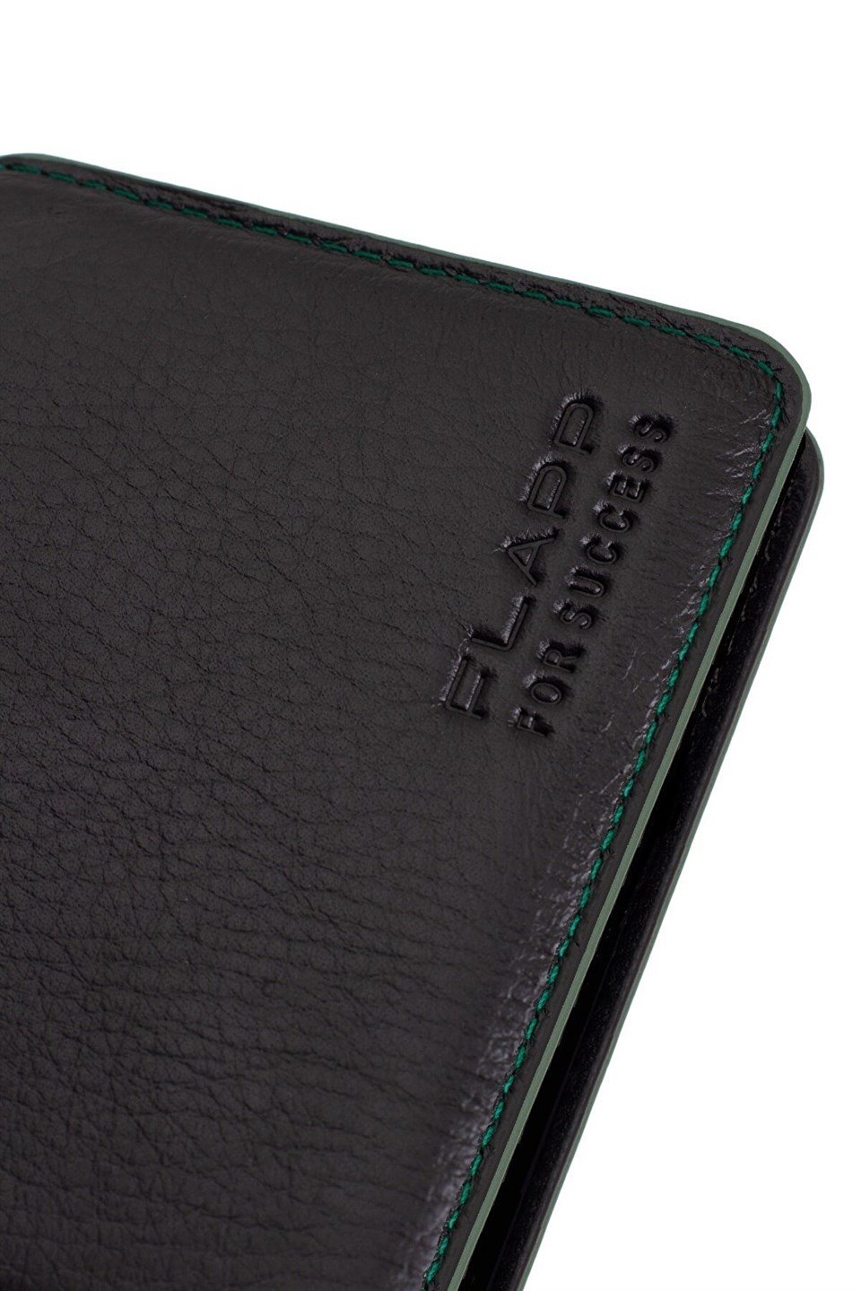 Flapp Hakiki Deri Yeşil Kenar Boyalı Spor Cüzdan