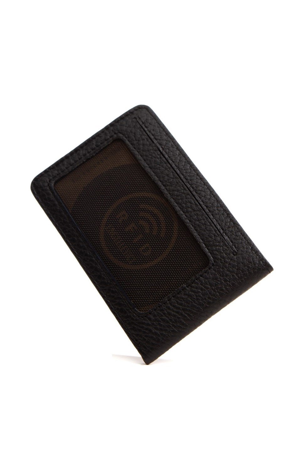 Flapp Hakiki Flotur Deri Siyah Cüzdan Kartlık