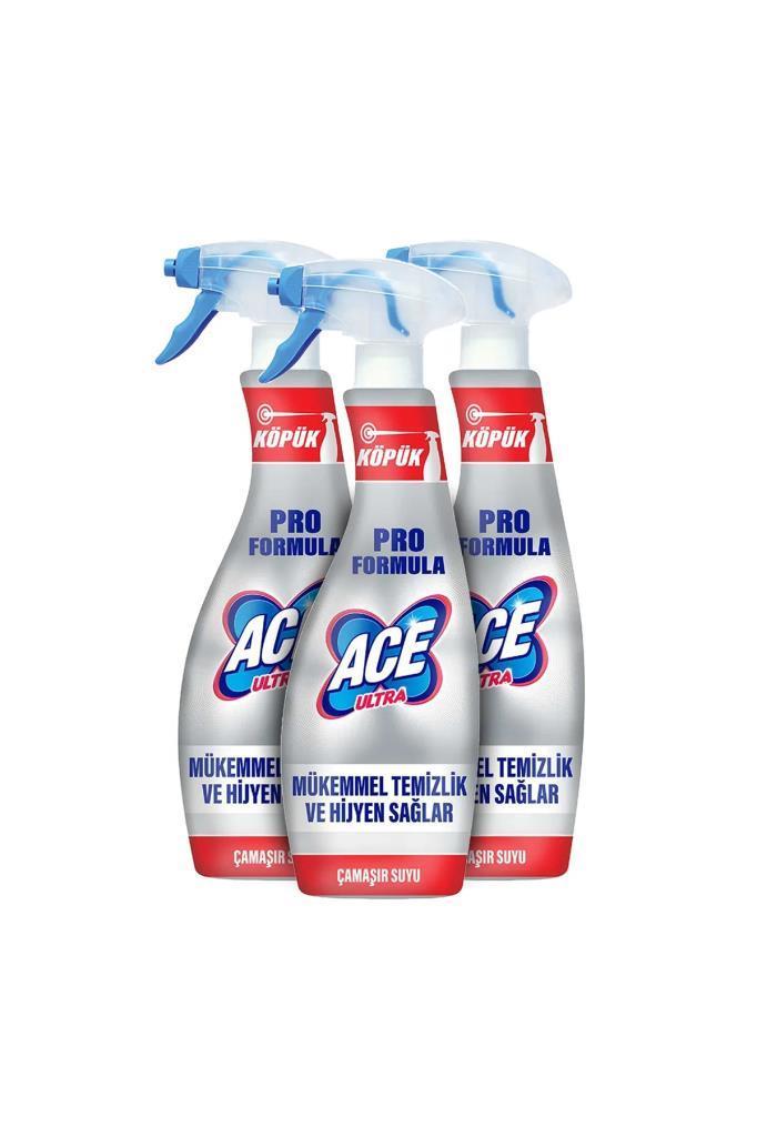 ACE Ultra Pro Formula Çamaşır Suyu Sprey 700 ml X3 Yüzey Temizleyici
