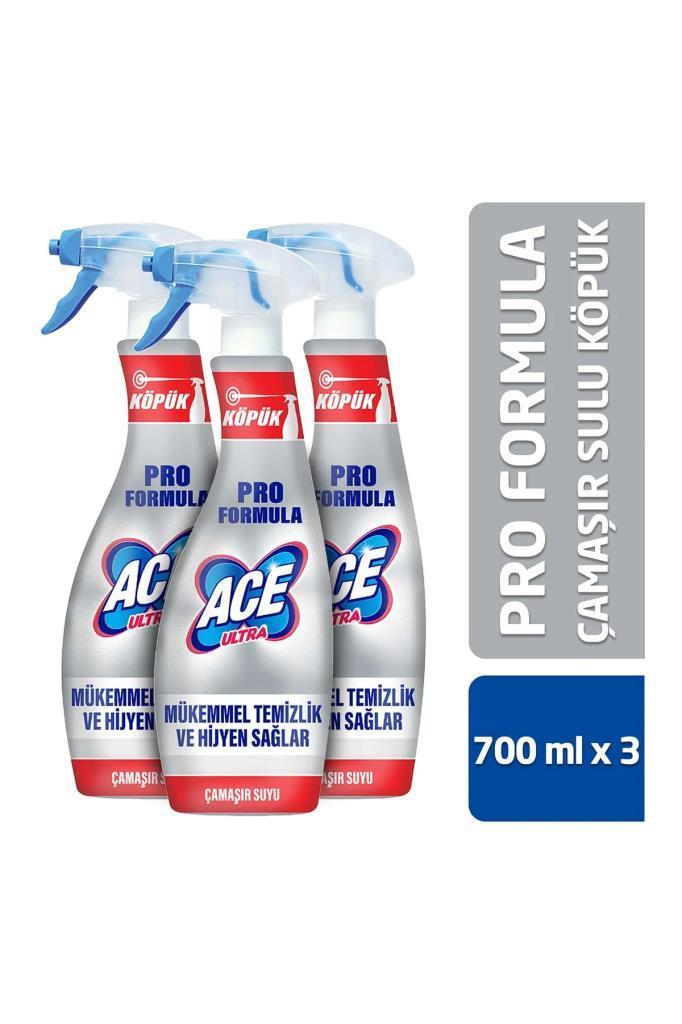 ACE Ultra Pro Formula Çamaşır Suyu Sprey 700 ml X3 Yüzey Temizleyici