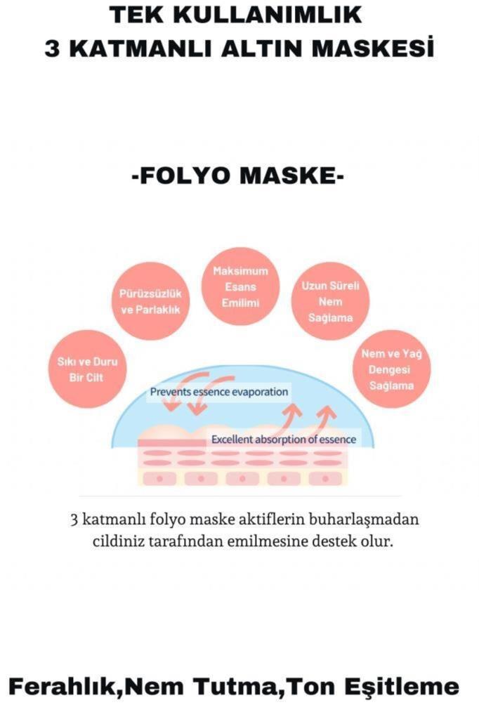 Dermal Rose Gold Glitter Foil Göz Maskesi 4 Gr