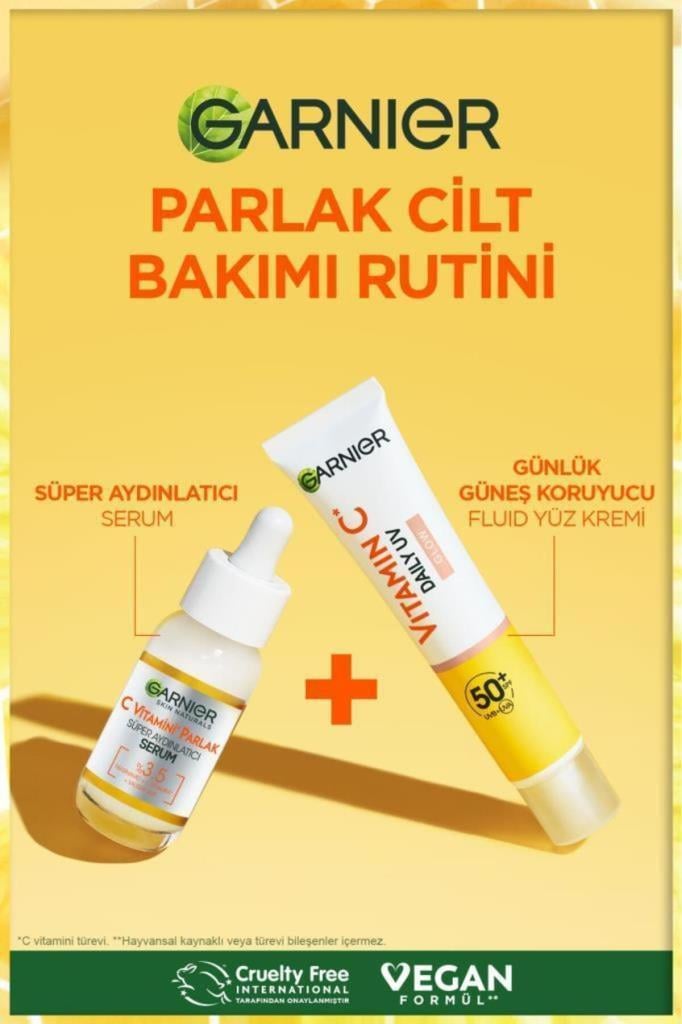 Garnier C Vitamini Parlak SPF50+Fluid Yüz Kremi Işıltılı Doku 40 ml