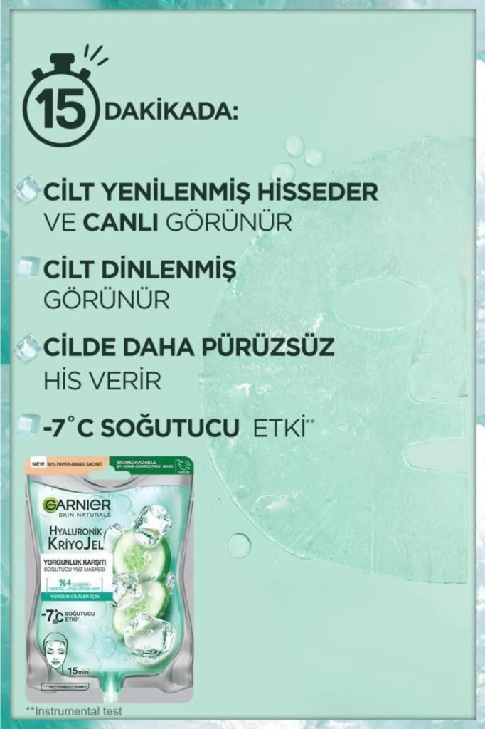 Garnier Hyaluronik Kriyojel Yorgunluk Karşıtı Soğutucu Yüz Maskesi