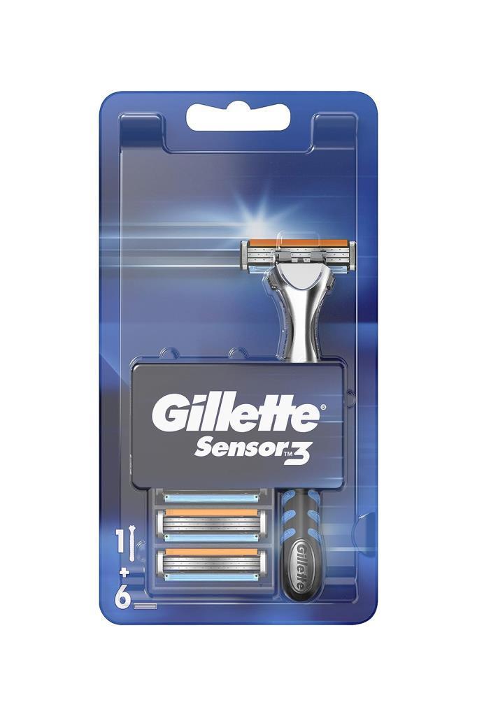 Gillette Sensor 3 Tıraş Makinesi + 6 Yedek Tıraş Bıçağı