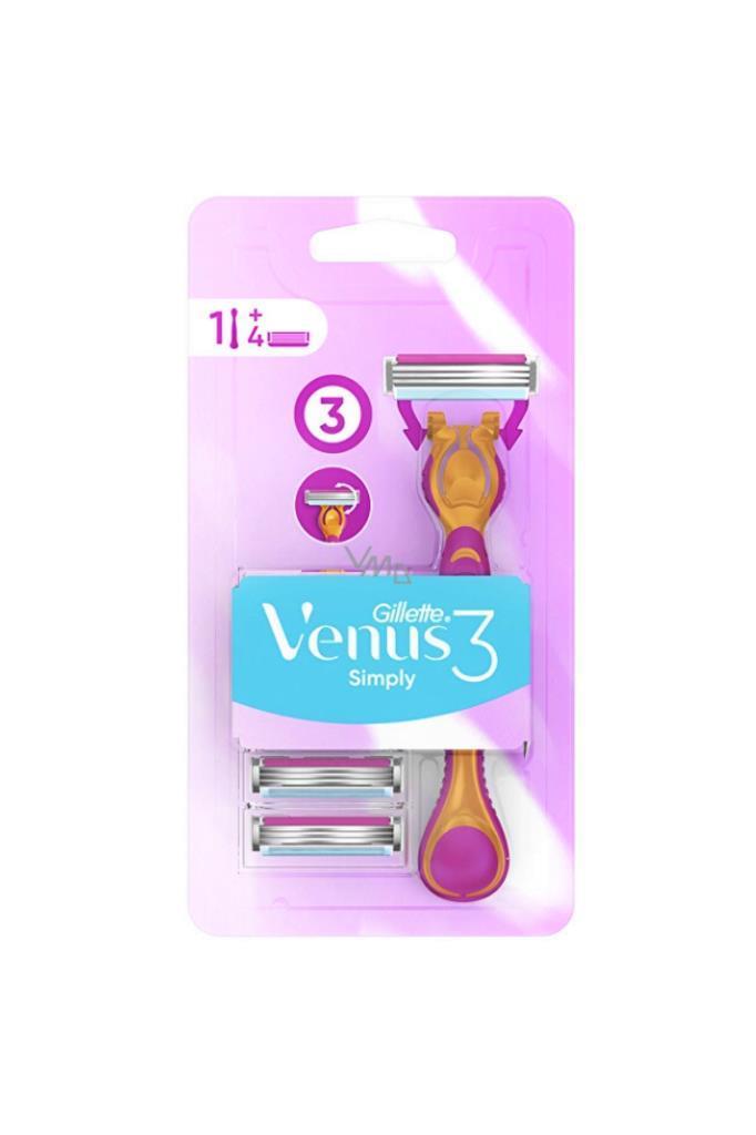 Gillette Venus Simply Kadın Tıraş Makinesi + 4 Yedek Tıraş Bıçağı