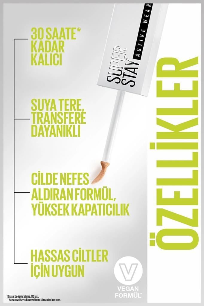 Maybelline New York Super Stay 30H Active Wear 25 Medium Kapatıcı