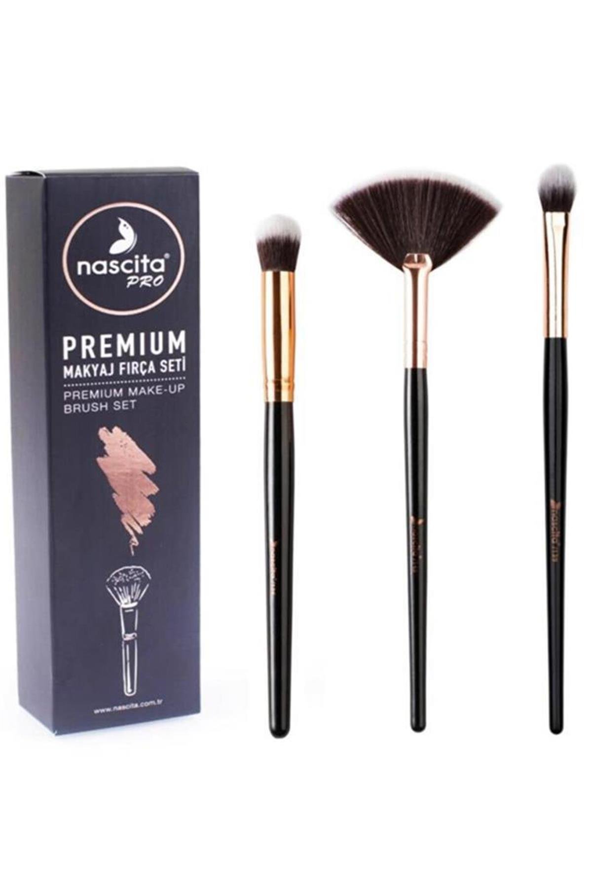 Nascita Premium Sevilenler Makyaj Fırça Seti 3 Adet