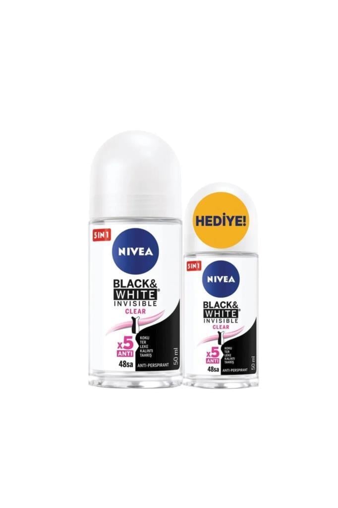 Nivea Black&White Clear Deo 50+25 ml Kadın Roll-On Deodorant
