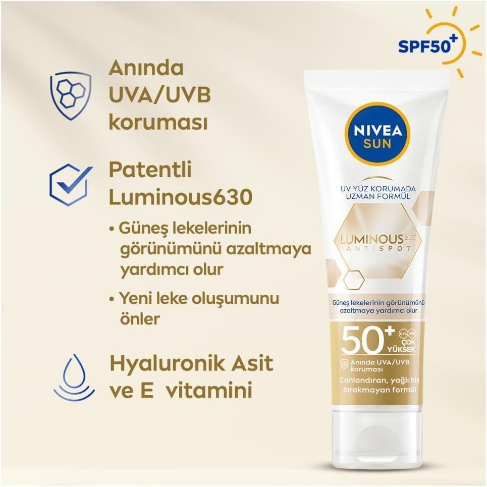 Nivea Luminous630 Leke Karşıtı SPF50 Güneş Koruyucu Yüz Kremi 40 ml