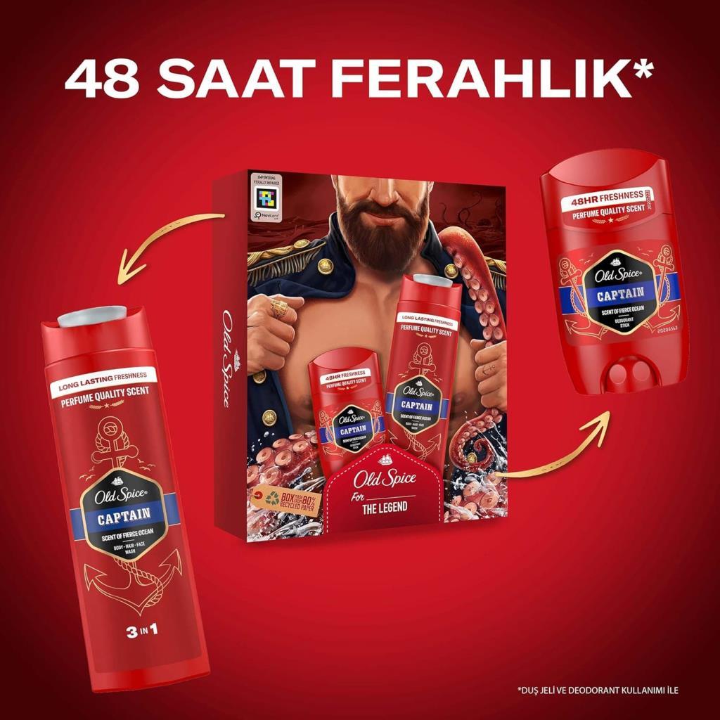 Old Spice Captain Deo Stick 50ml & Duş Jeli 250ml