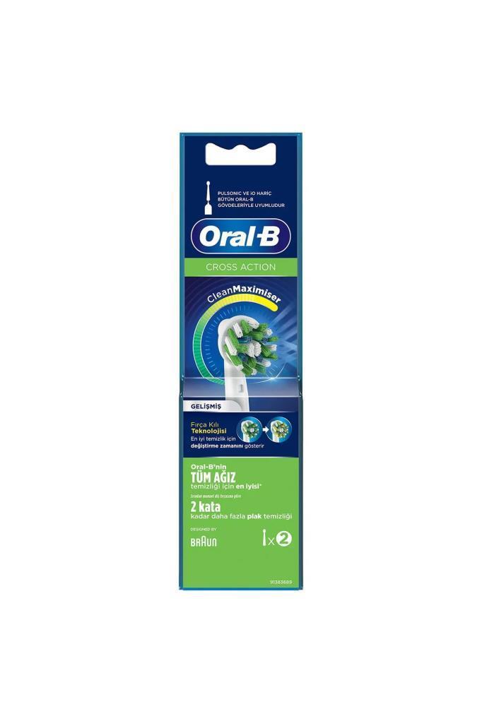 Oral-B Cross Action Şarjlı Diş Fırçası Yedek Başlığı 2'li Beyaz