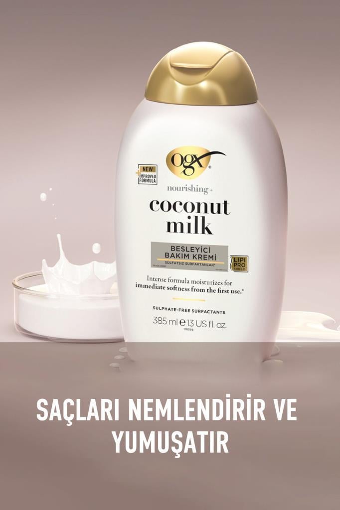 Organix Coconut Milk Besleyici Saç Bakim Kremi 385 ml