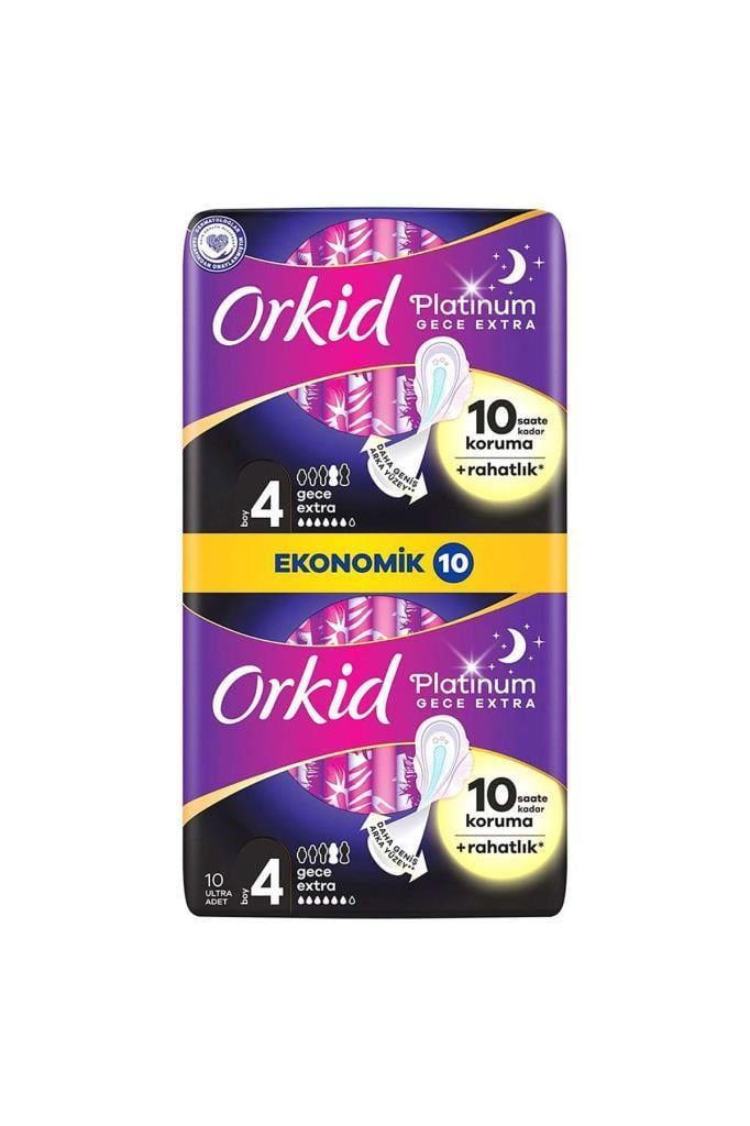 Orkid Platinum Gece Ekstra (BOY 4) 10 Adet Hijyenik Ped