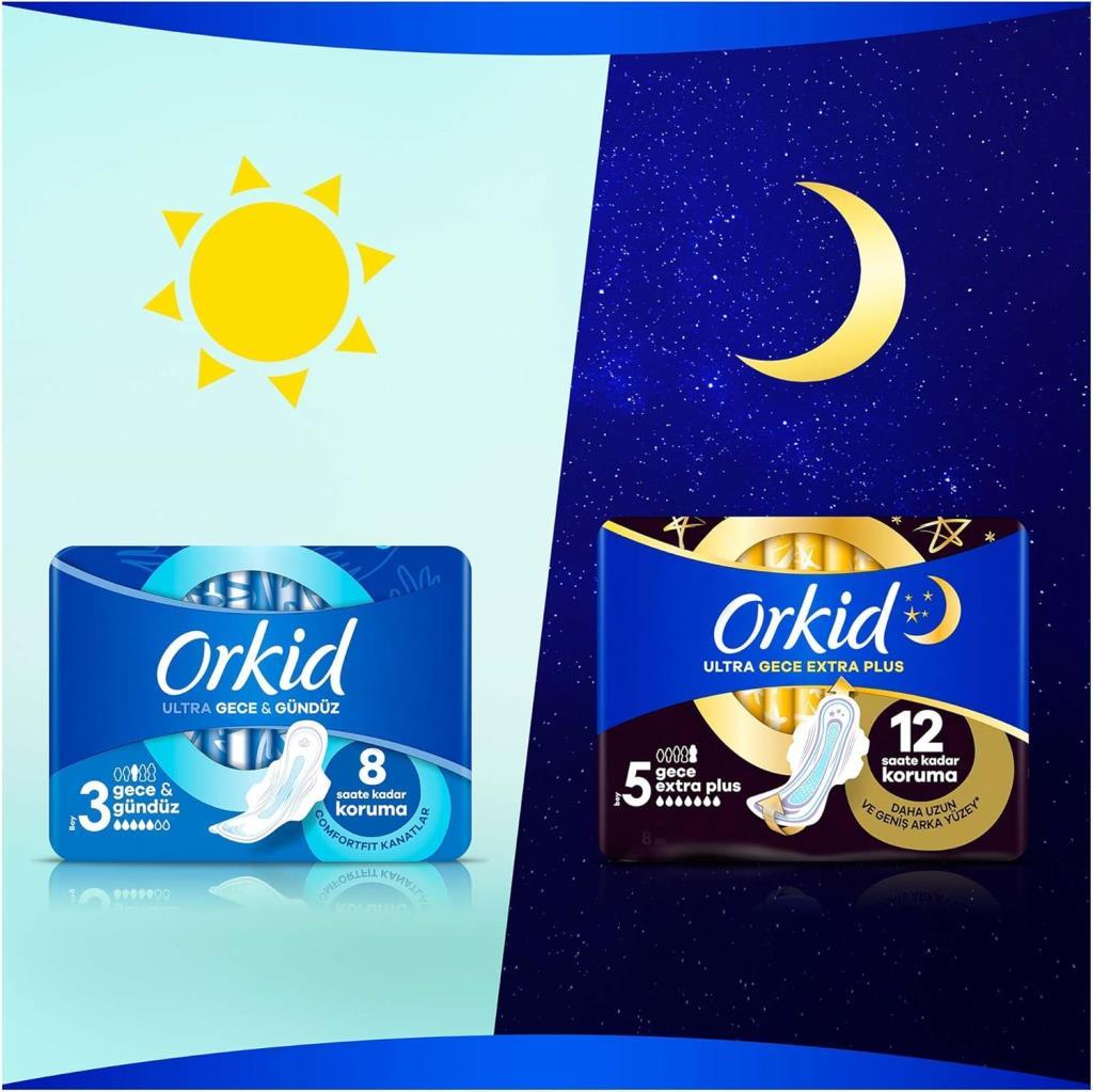 Orkid Ultra Gece&Gündüz 3Lü Koruma 6 Adet Kadın Hijyenik Ped