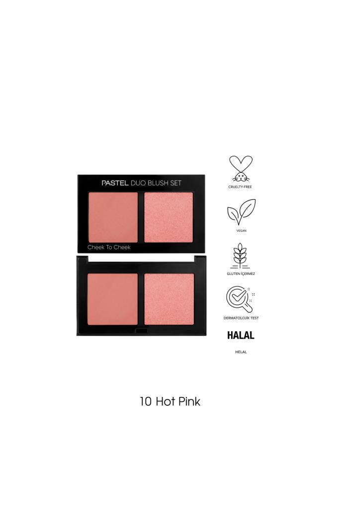 Pastel Profashıon Duo Blush Set Cheek To Cheek No:10 Hot Pink