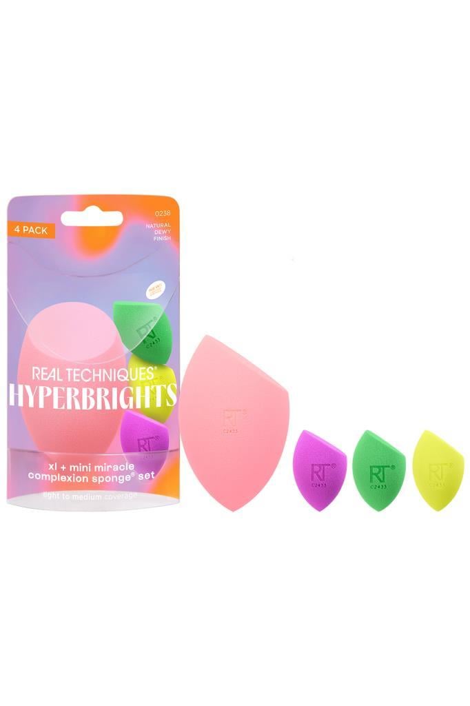 Real Techniques Hyperbrights Xl + Mini Miracle Complexion Sponge Set