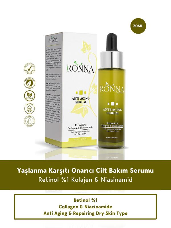Ronna Beauty Yaşlanma Karşıtı Ve Aydınlatıcı Anti-Aging Serum 30 ml Retinol 1% Collagen Niacinamide