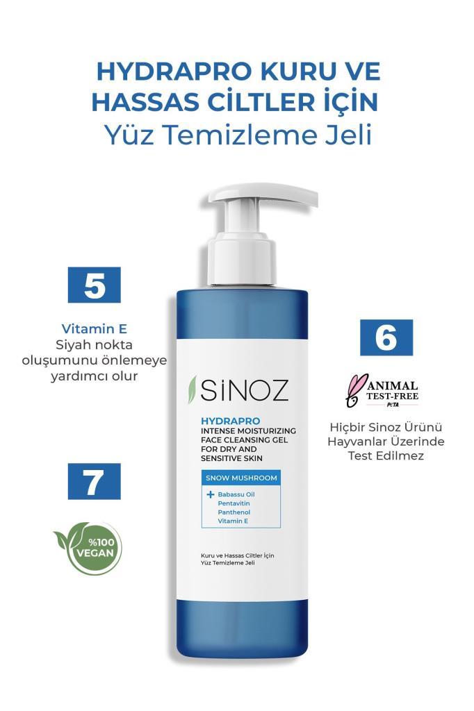 Sinoz Hydrapro Kuru Ve Hassas Ciltler Için Yüz Temizleme Jeli 200 ml