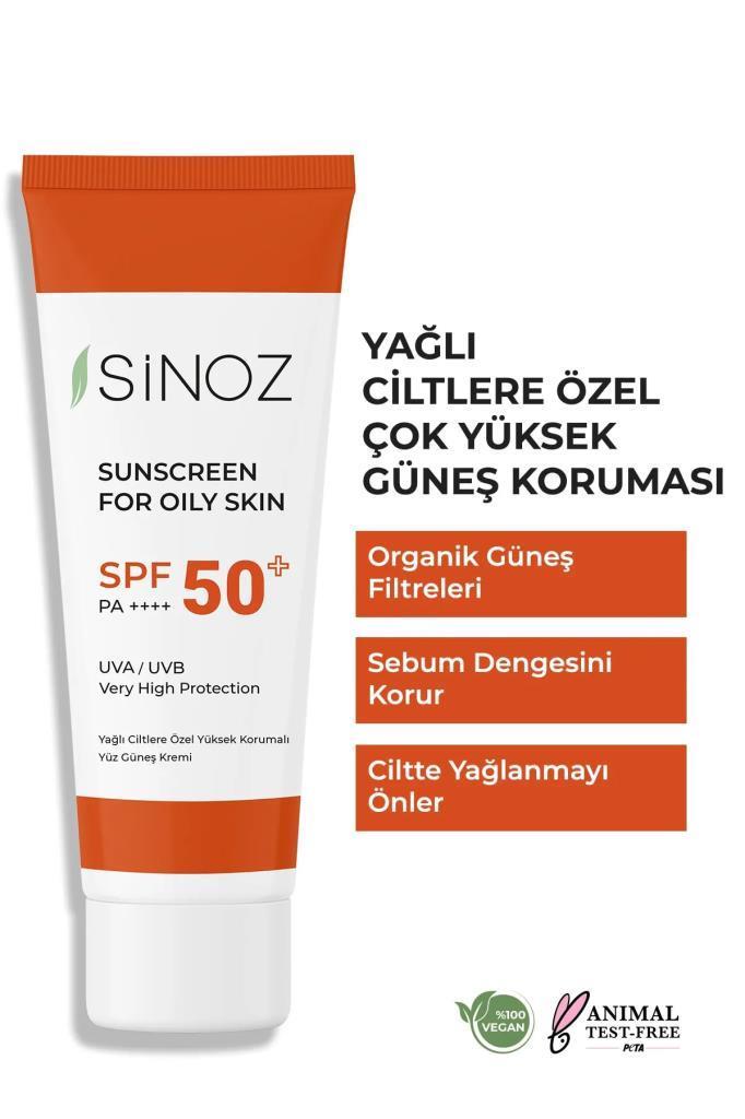 Sinoz SunScreen SPF50 PA+ Yağlı Ciltlere Özel Güneş Yüz Kremi