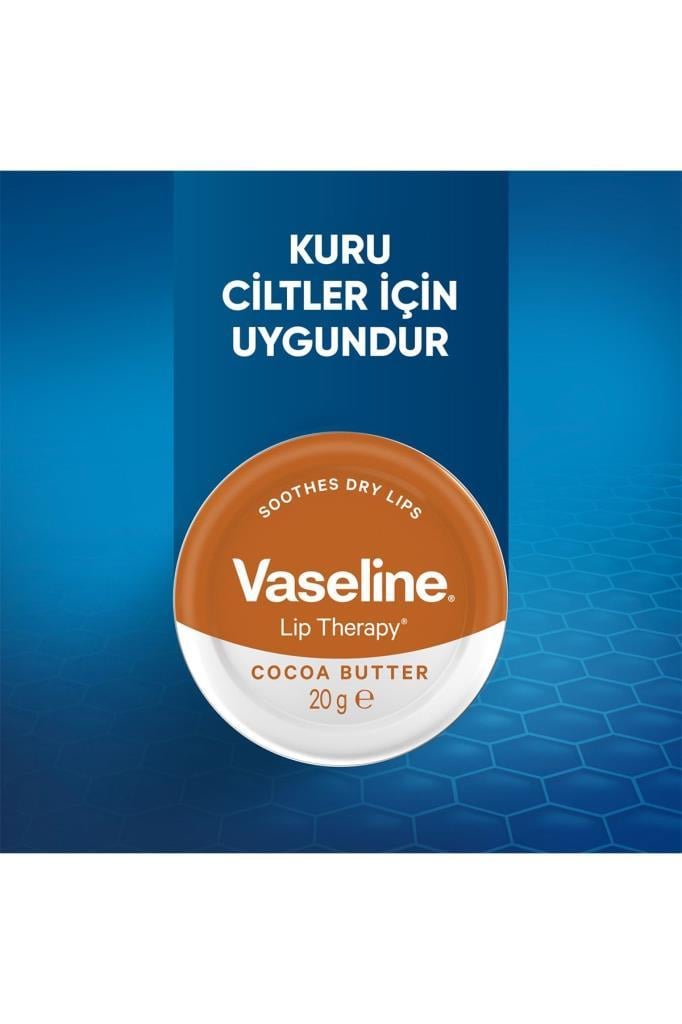 Vaseline Lip Therapy Yumuşatıcı Dudak Kremi Kakao Yağı 20 G