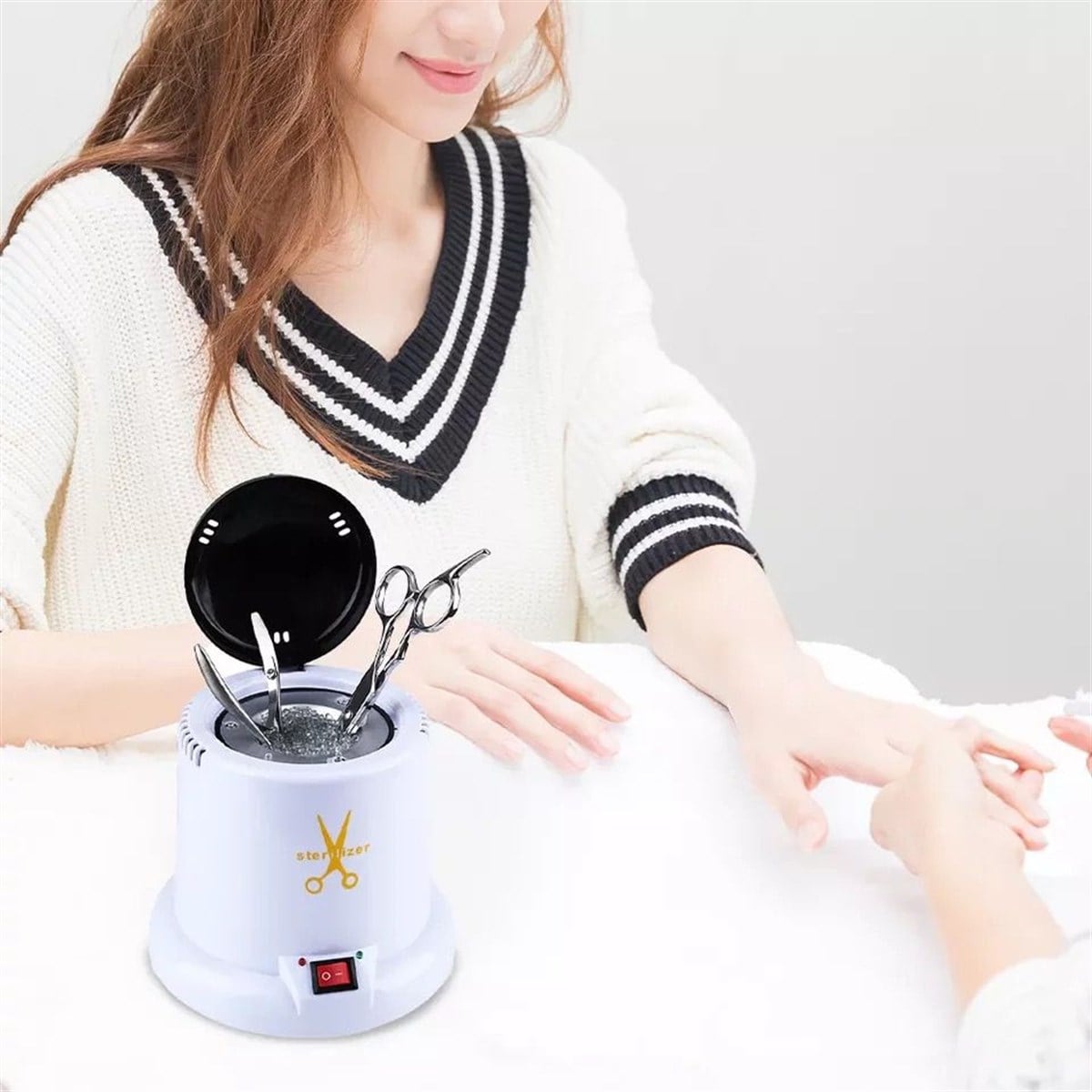 ELLEA NAİL 100 W MINI STERILIZASYON MAKİNESİ KURU SİSTEM VE ASANSÖRLÜ STERİL KUTU SETİ 