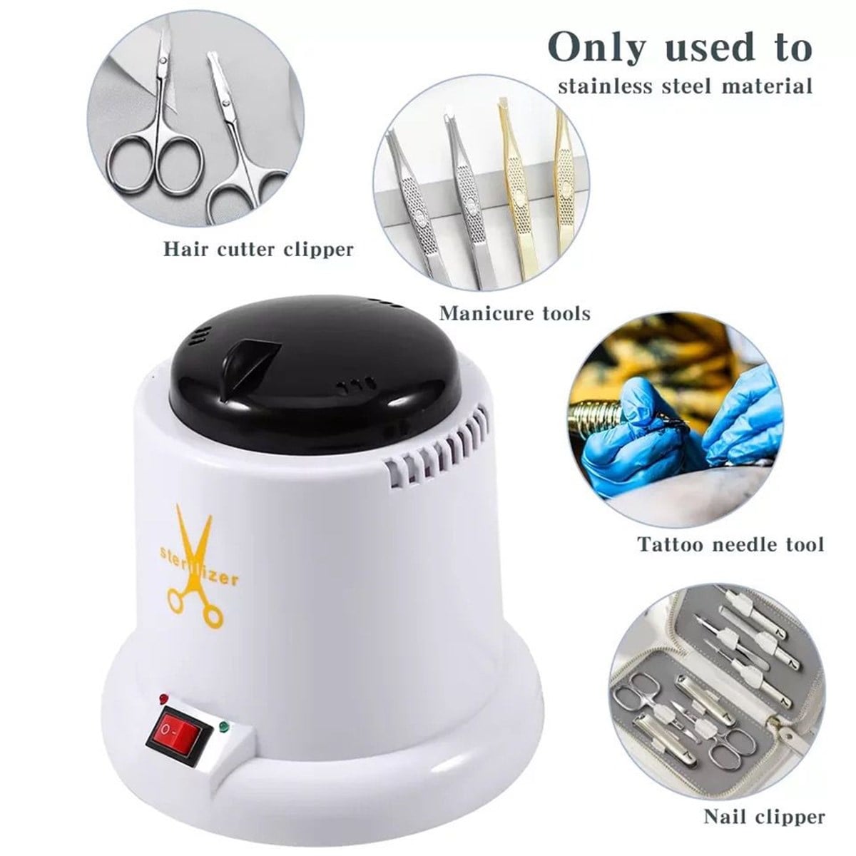 ELLEA NAİL 100 W MINI STERILIZASYON MAKİNESİ KURU SİSTEM VE ASANSÖRLÜ STERİL KUTU SETİ 