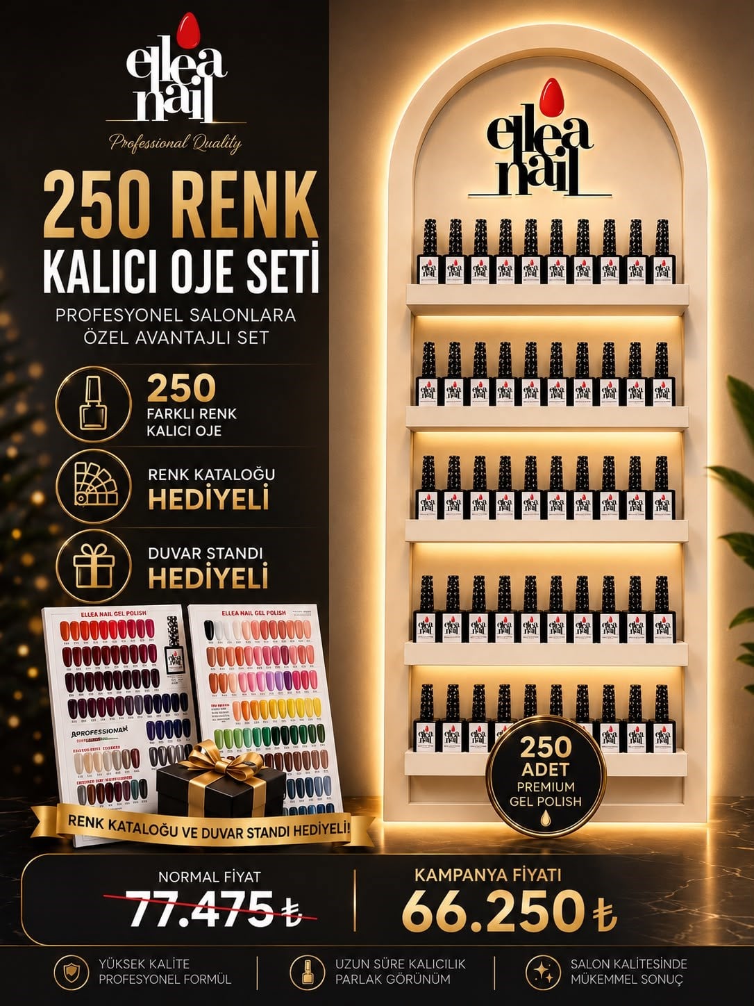ELLEA NAİL 250 RENK KALICI OJE SETİ
