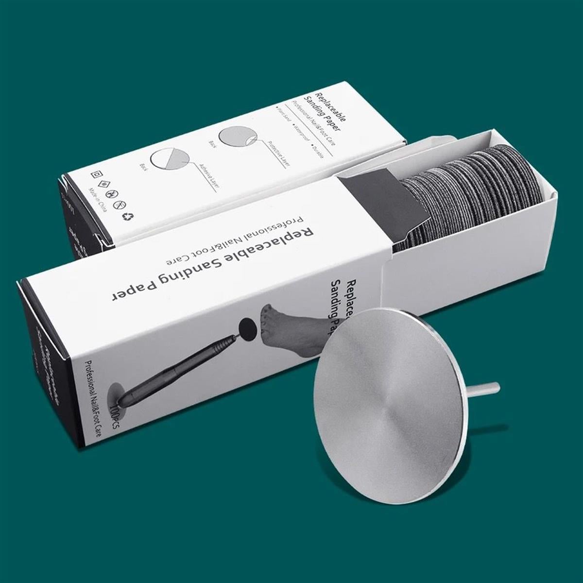 ELLEA NAİL 35 MM METAL BAŞLIK VE 100'LÜ ZIMPARA YEDEĞİ PODODİSK SETİ 
