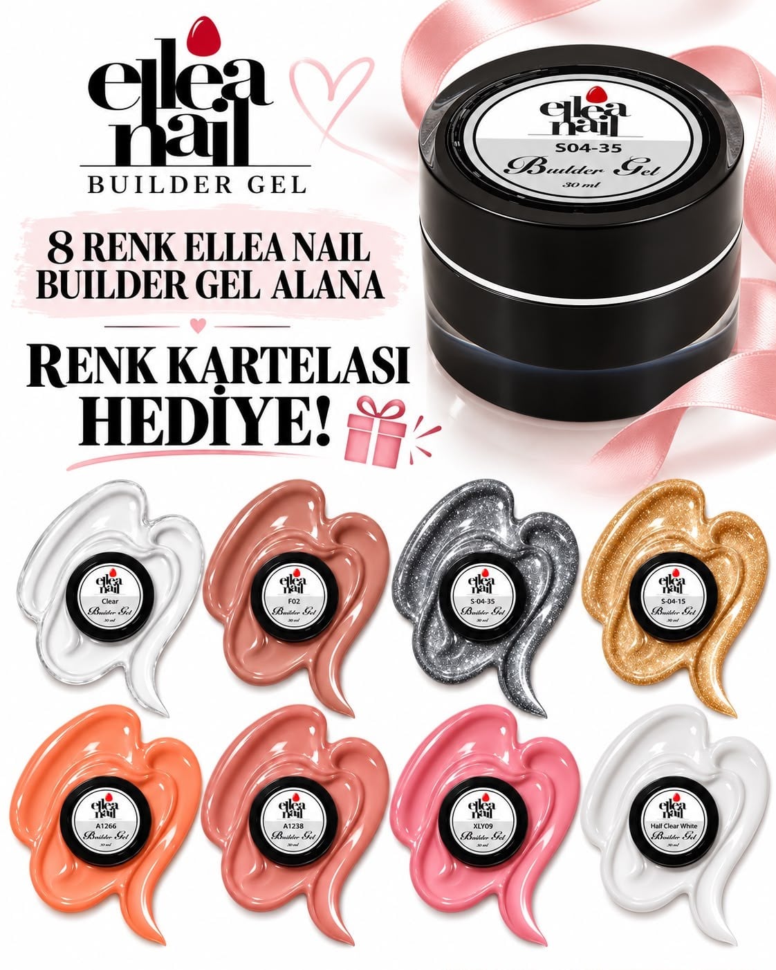 ELLEA NAİL 8 RENK BUILDER GEL SETİ