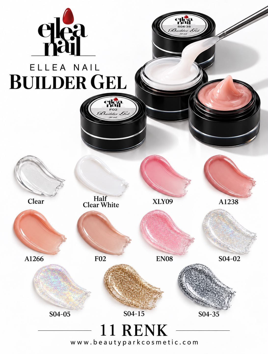 ELLEA NAİL BUILDER GEL 30 ML F02 ( NUDE ) RENK PROTEZ TIRNAK JELİ