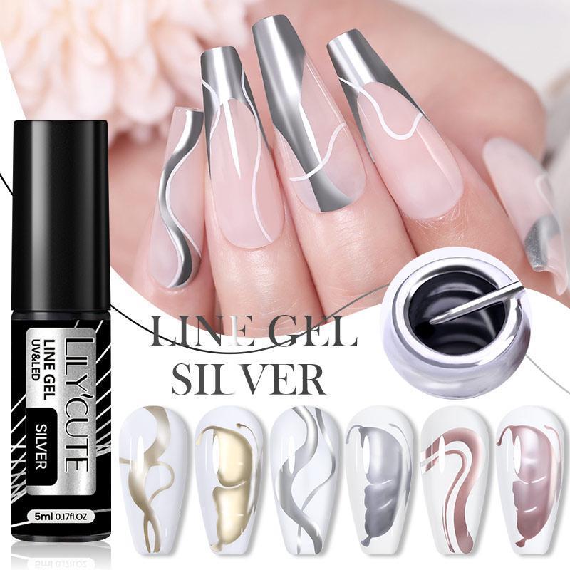 ELLEA NAIL METALIC NAIL ART ÇİZİM BOYASI 5 ML SILVER