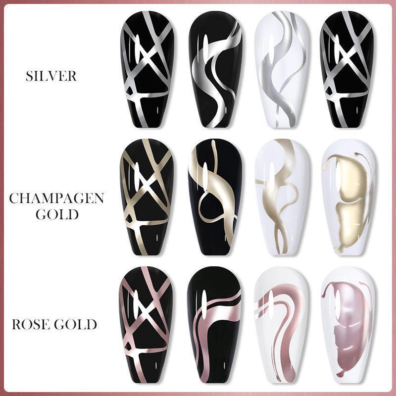 ELLEA NAIL METALIC NAIL ART ÇİZİM BOYASI 5 ML SILVER