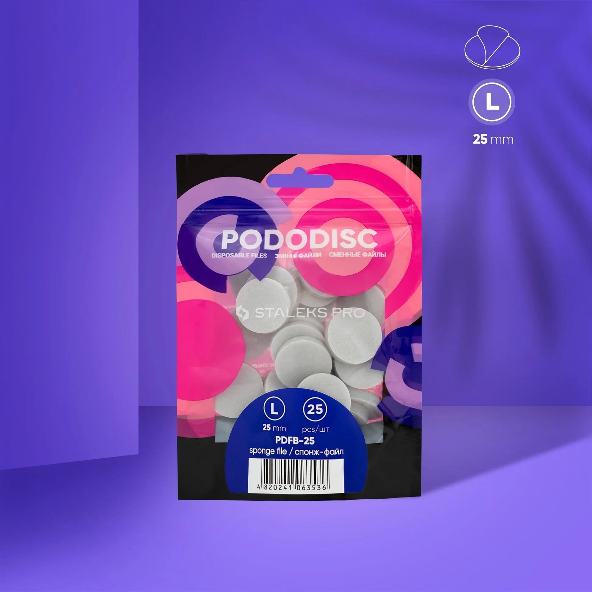 EXPERT 25 PODODISC L 25 MM PEDİKÜR DİSKİ İÇİN SÜNGER TÖRPÜLER 25 ADET