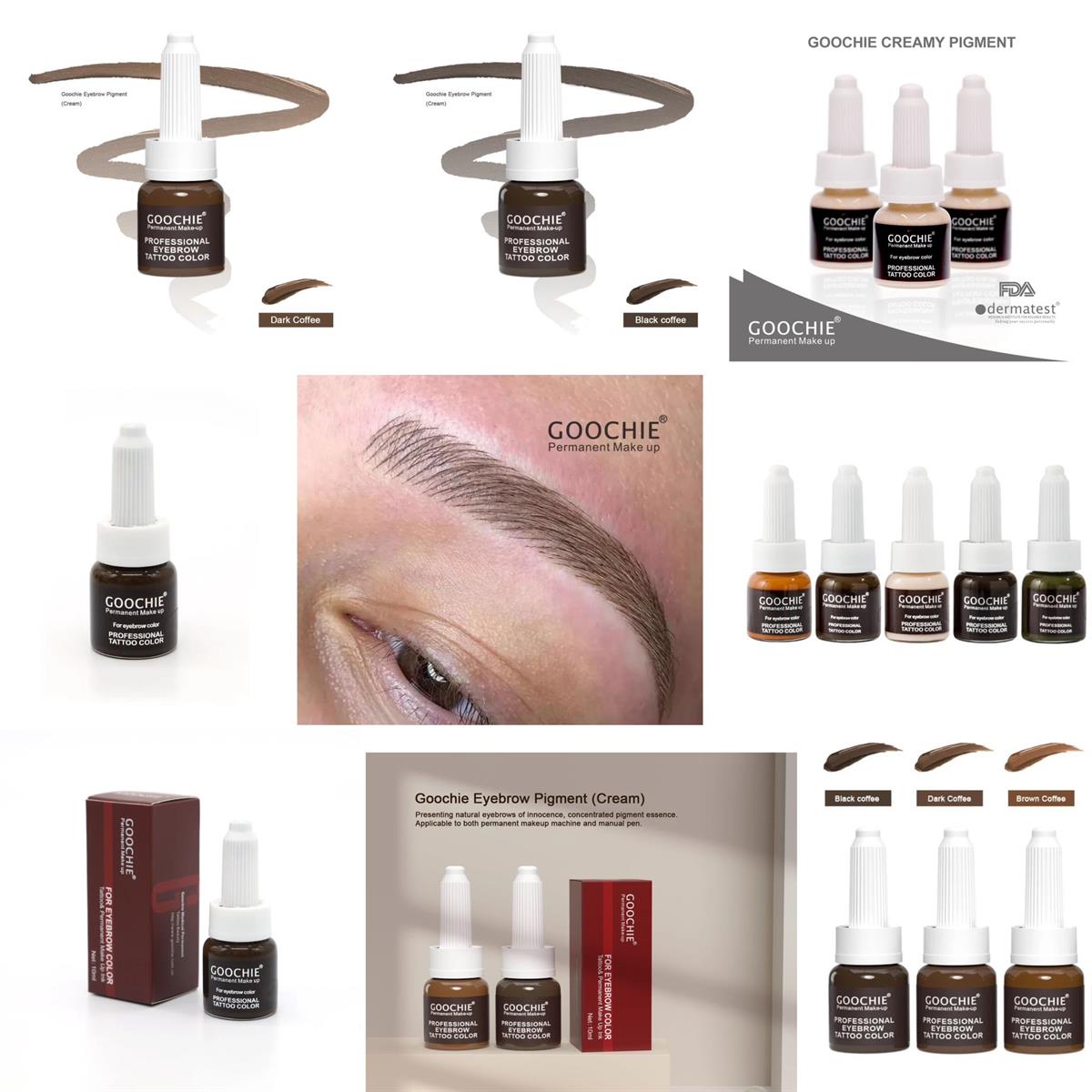 GOOCHIE KALICI MAKYAJ MİCROBLADİNG BOYA BROWN COLOR 10 ML