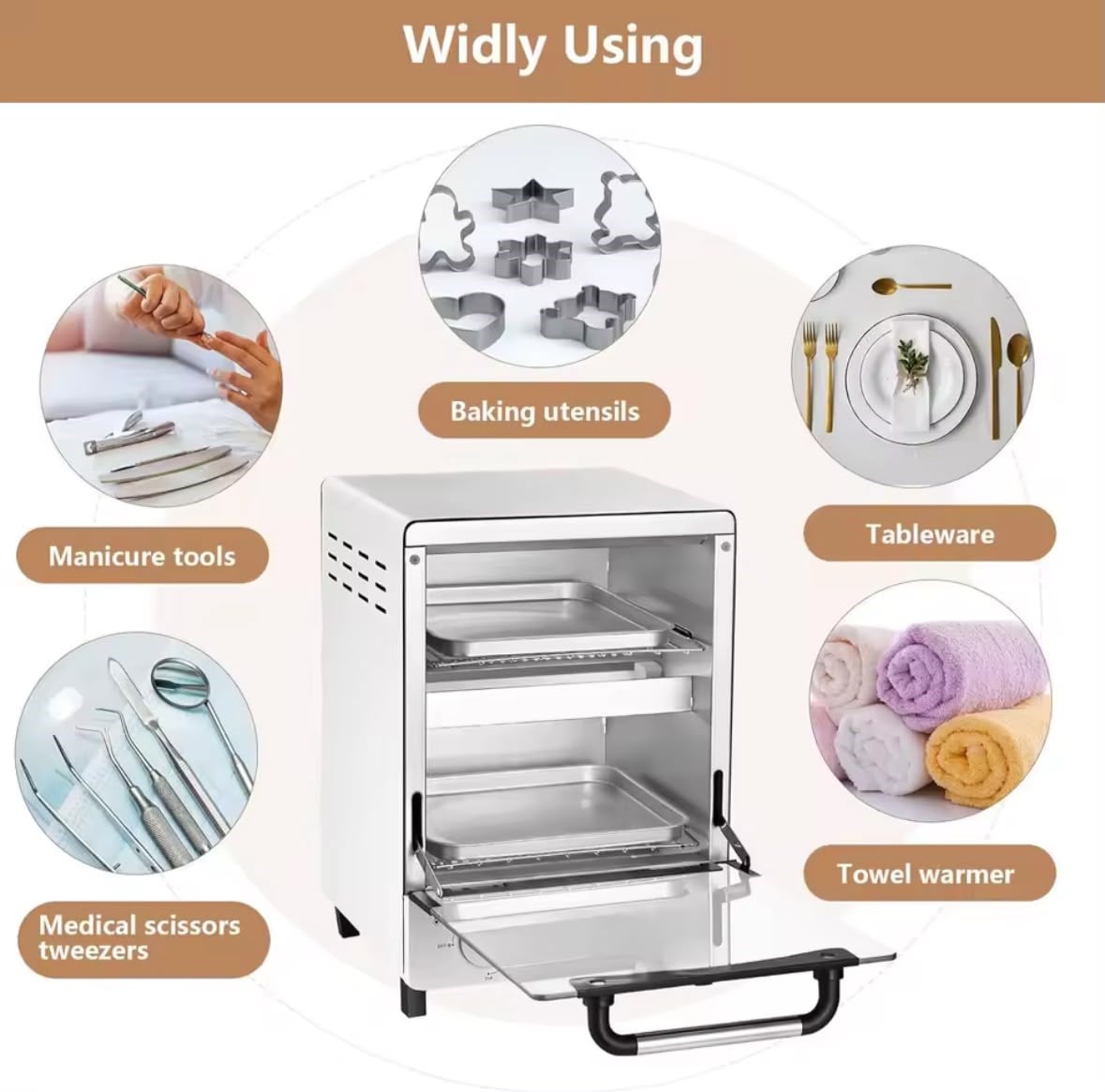 SANITIZING YÜKSEK ISILI STERİLİZASYON MAKİNESİ 12 L İÇ HACİM 1000W