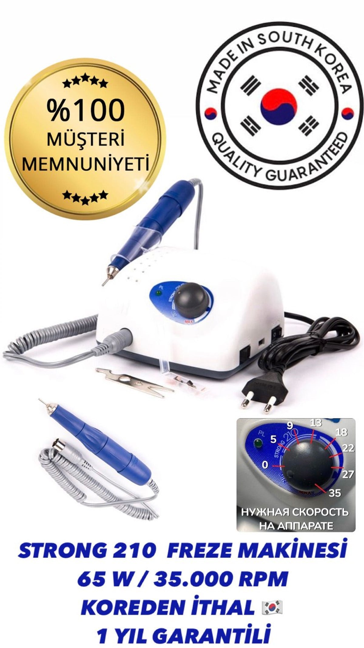 SEASHIN STRONG 210 FREZE MAKİNESİ 6LI RUS ELMAS SERAMİK FREZE UÇ SETİ NO:2