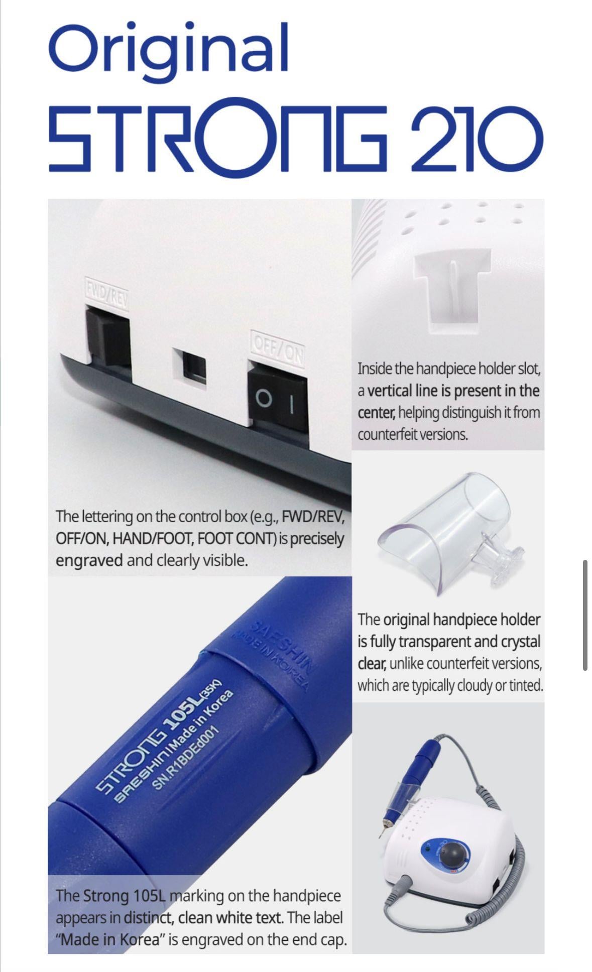 STRONG 210 MAX 65 W 35.000 RPM ELEKTRİKLİ FREZE TÖRPÜ MAKİNESİ ORJINAL KOREA 
