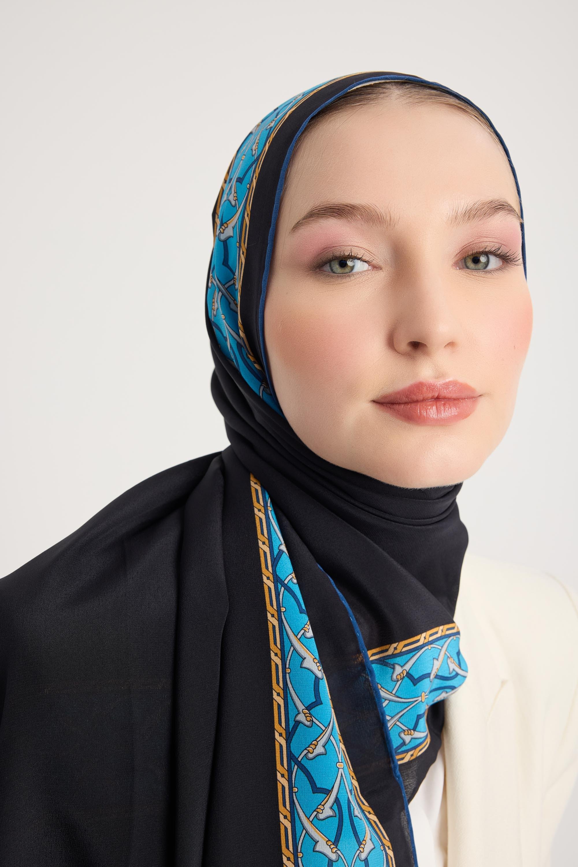 AHENK KREP İPEK ŞAL 70*190 CM - LACİVERT